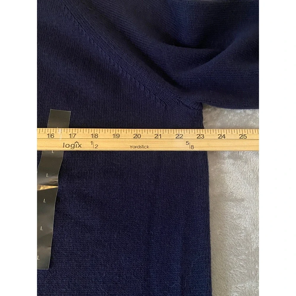 Banana‎ Republic Sweater Mens L Navy Blue Apres Ski Turtleneck Cotton Wool Blend